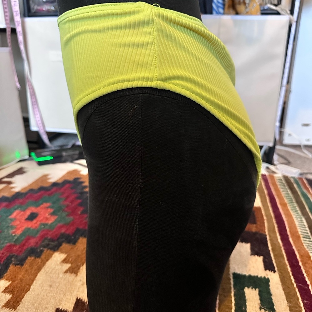Lime Green High-Leg Ribbed Swim Bottoms - Picture 3 of 4
